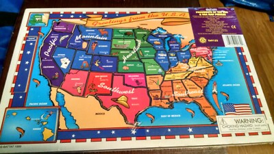 Battat 1999 Wooden Puzzles 2 pcs USA Presidents & USA Map NOS TA9132 Home School