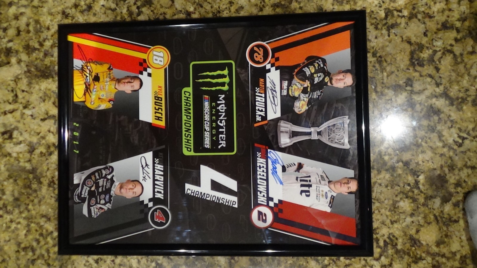 Nascar Championship Signed Autographed Poster Truex Busch Harvick Keselowski