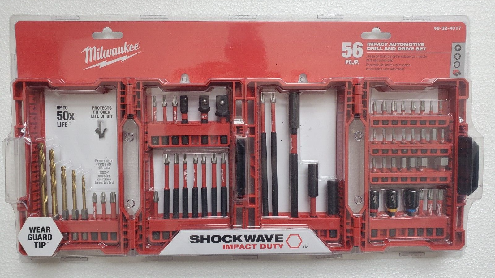 Milwaukee Shockwave 60-Piece Drill & Drive Bit Set - 1/4" Hex Shank, Impact Rated