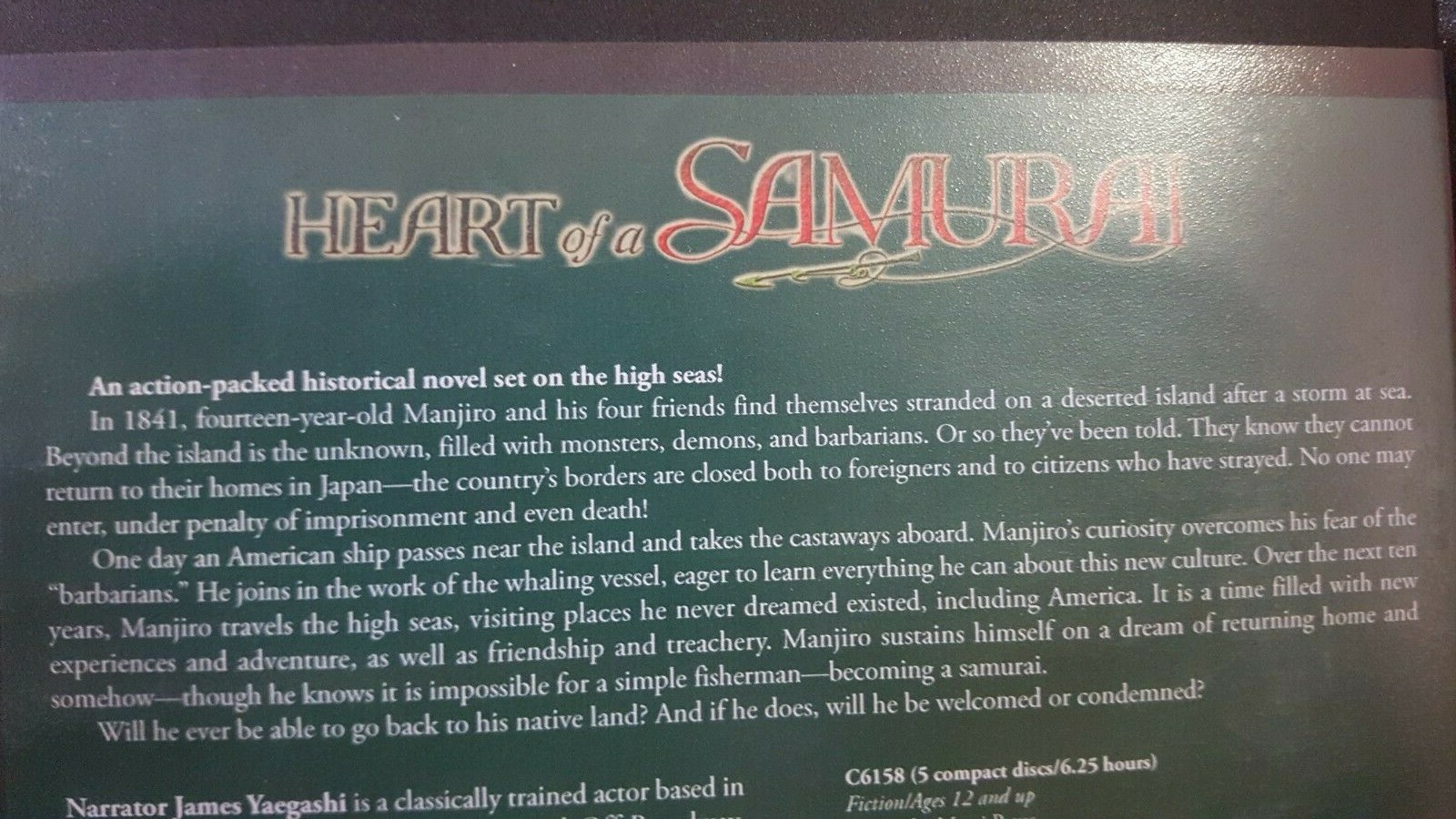 Recorded Books- Heart of a Samurai True Adventure on the High Seas  5 Disc Set