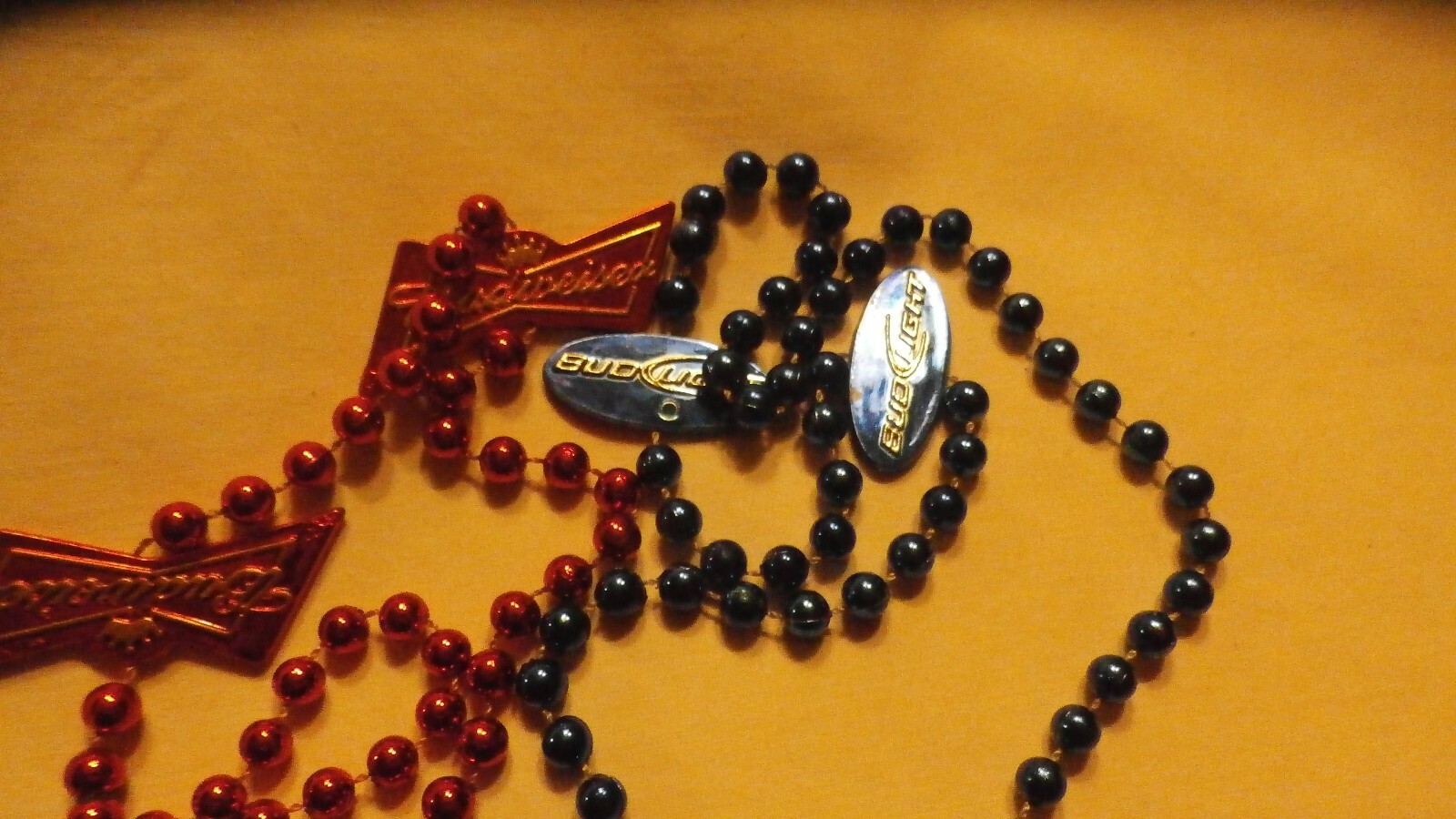Vintage Lot of 2 BUDWEISER Promo Party Beads / Necklaces Bud LIGHT Bud SELECT