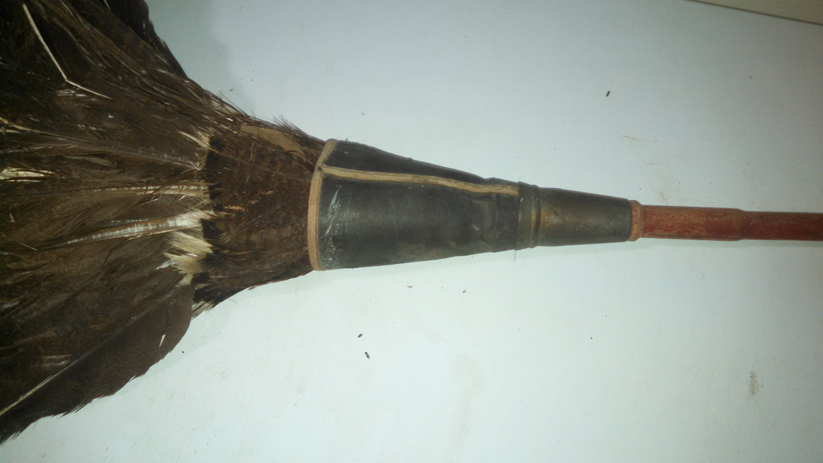 VTG  Feather Duster Wooden Handle  30”