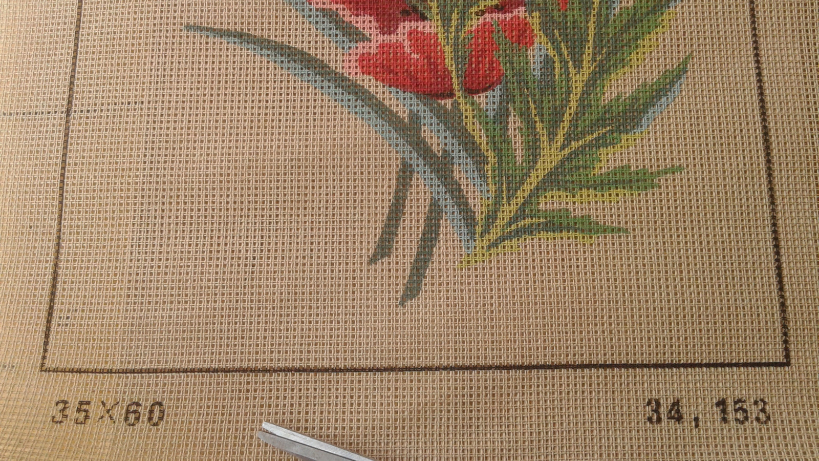 Gobelin L Needlepoint canvas Poppies Daisies 34, 153  35x60 lovely