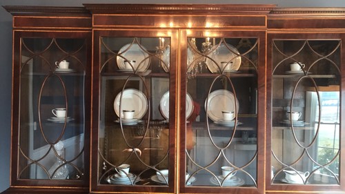 Antique 1940's Duncan Phyfe Mahogany Dining Room China Cabinet