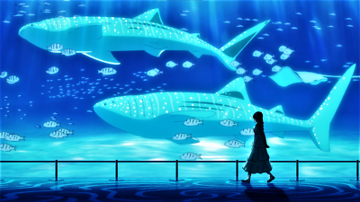 Anime jujutsu kaisen whale shark fish water screenshot Playmat