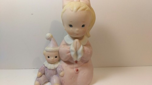 Vintage Homco Figurine Home Interiors Praying Girl with Doll, Porcelain