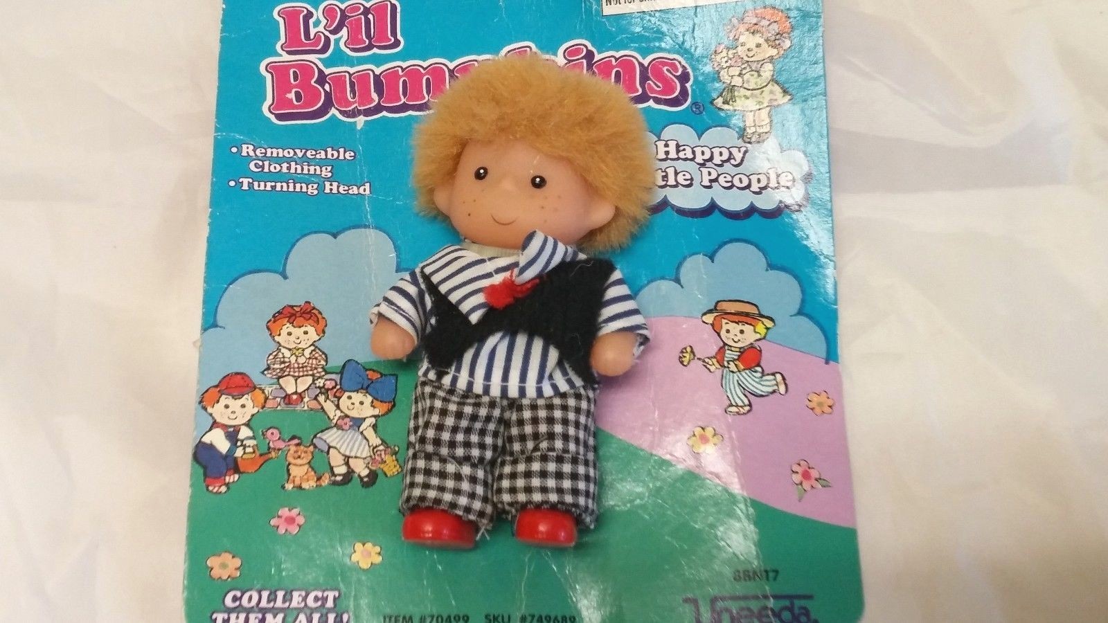 VINTAGE 1998 UNEEDA L'IL BUMPKINS HAPPY LITTLE PEOPLE BOY DOLL #70499