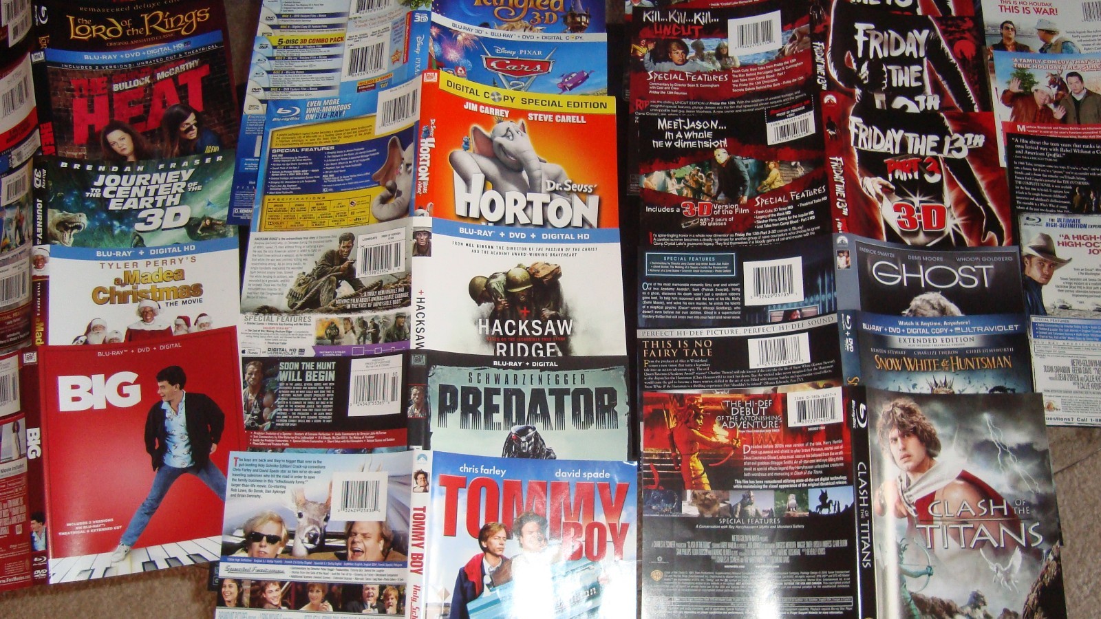 LOT OF 50 DVD INSERTS (ARTWORK ONLY) SLEEVES ALL KINDS AND 16 BOXES