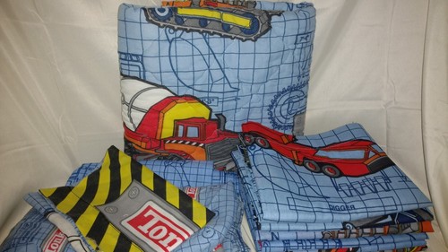 Kids Boys TONKA TRUCK Toddler Bed Crib Bedding Curtains Valance DAN RIVER Quilt
