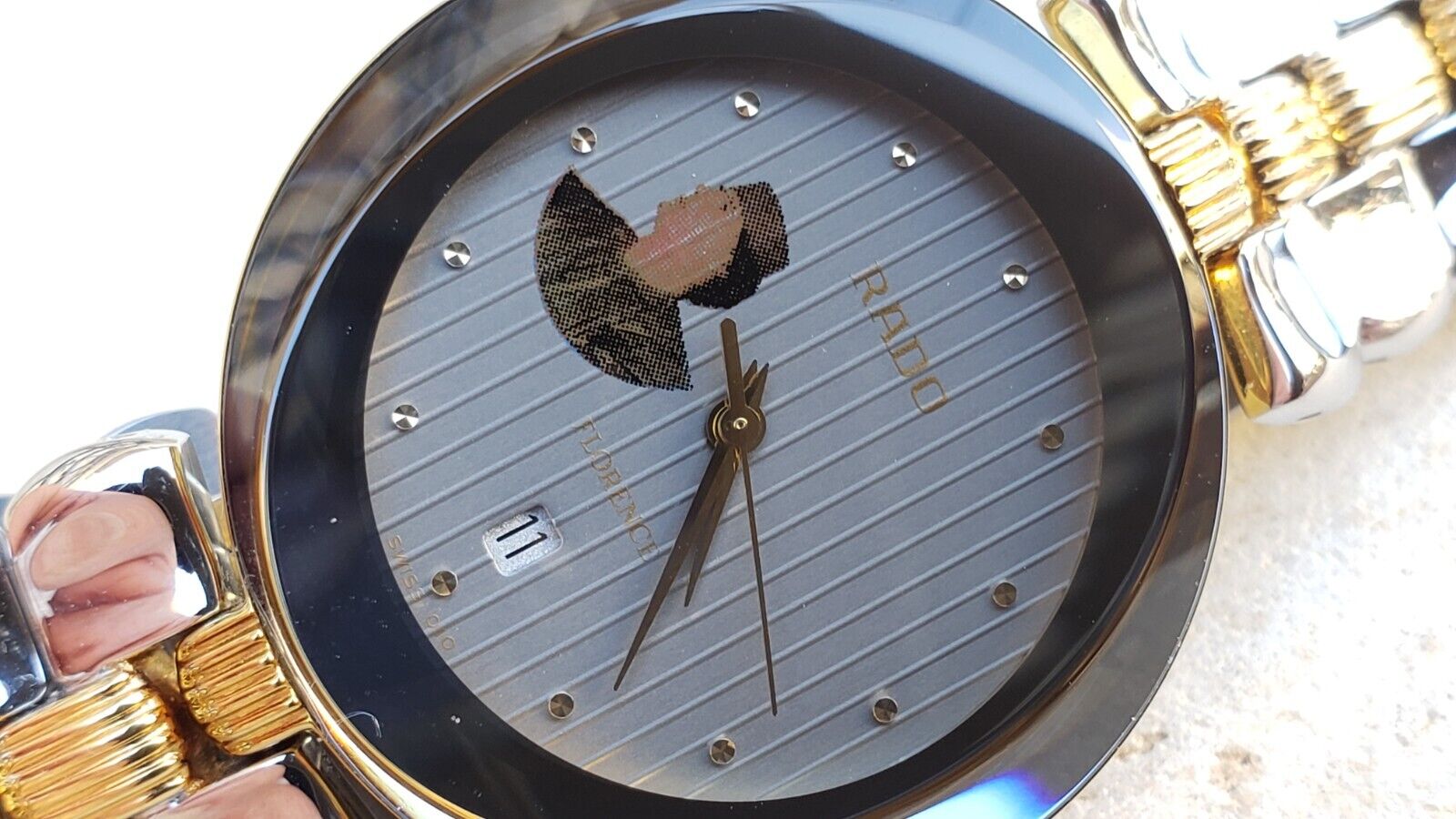 RARE RADO FLORENCE QADDAFI LIBIA STEEL 32MM QUARTZ MENS RARE RADO FLORENCE QADDAFI LIBIA STEEL 32MM QUARTZ MENS