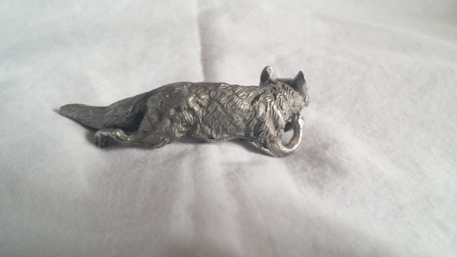 Fox Figurines Set of 2 Pewter 3 Inch Fox & Bronze Sleeping Fox Wildlife