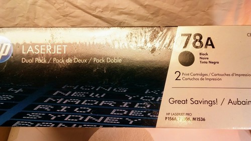 HP 78A CE278D 2-pack Black Original LaserJet Toner Cartridges...FREE SHIPPING