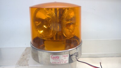 Vintage Grote #7620 SAE-W3-1-86 Rotating 4 light Orange Safety Light (A67)