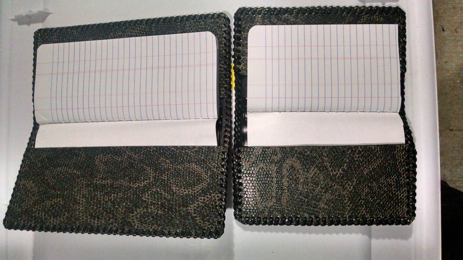 (2)Oil Field Leather Snake Print Pipe Tally Book Covers 8.75