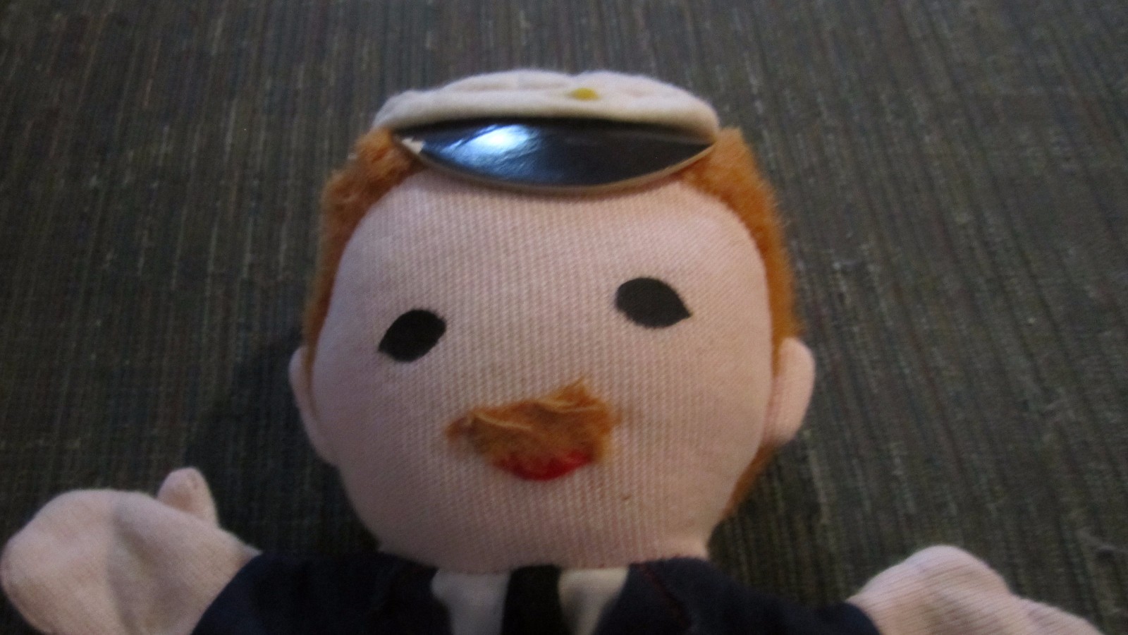 Vintage Sheram Industries? Hand Puppet Policeman with Hat and Yellow Star Badge