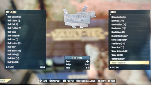 Fallout 76 Item. Building Scrap: 50 springs, 11 gears just to name a few photos