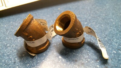 Anderson AB100-45RB-C Threaded 3/8'' Red Brass Elbow 45°,  LOT OF 2 FREE SHIPPING
