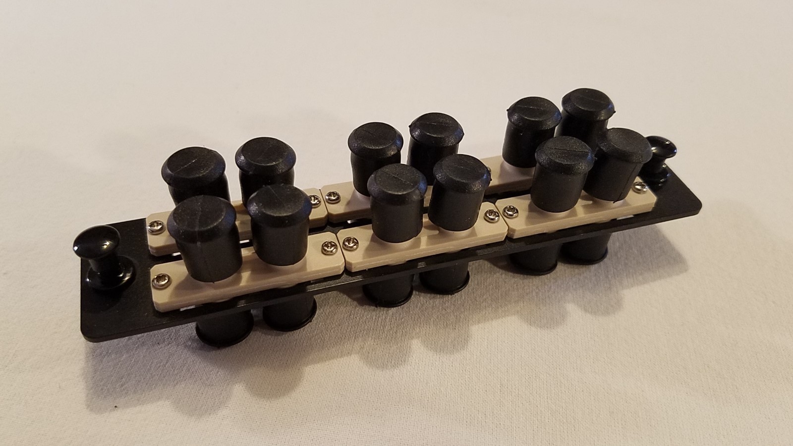 JPM460B Black Box ST Fiber Adapter Panel - High Density, (6) ST Duplex, Ceramic