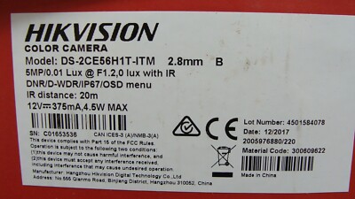 Hikvision Color Camera DS-2CE56H1T-ITM  2.8mm