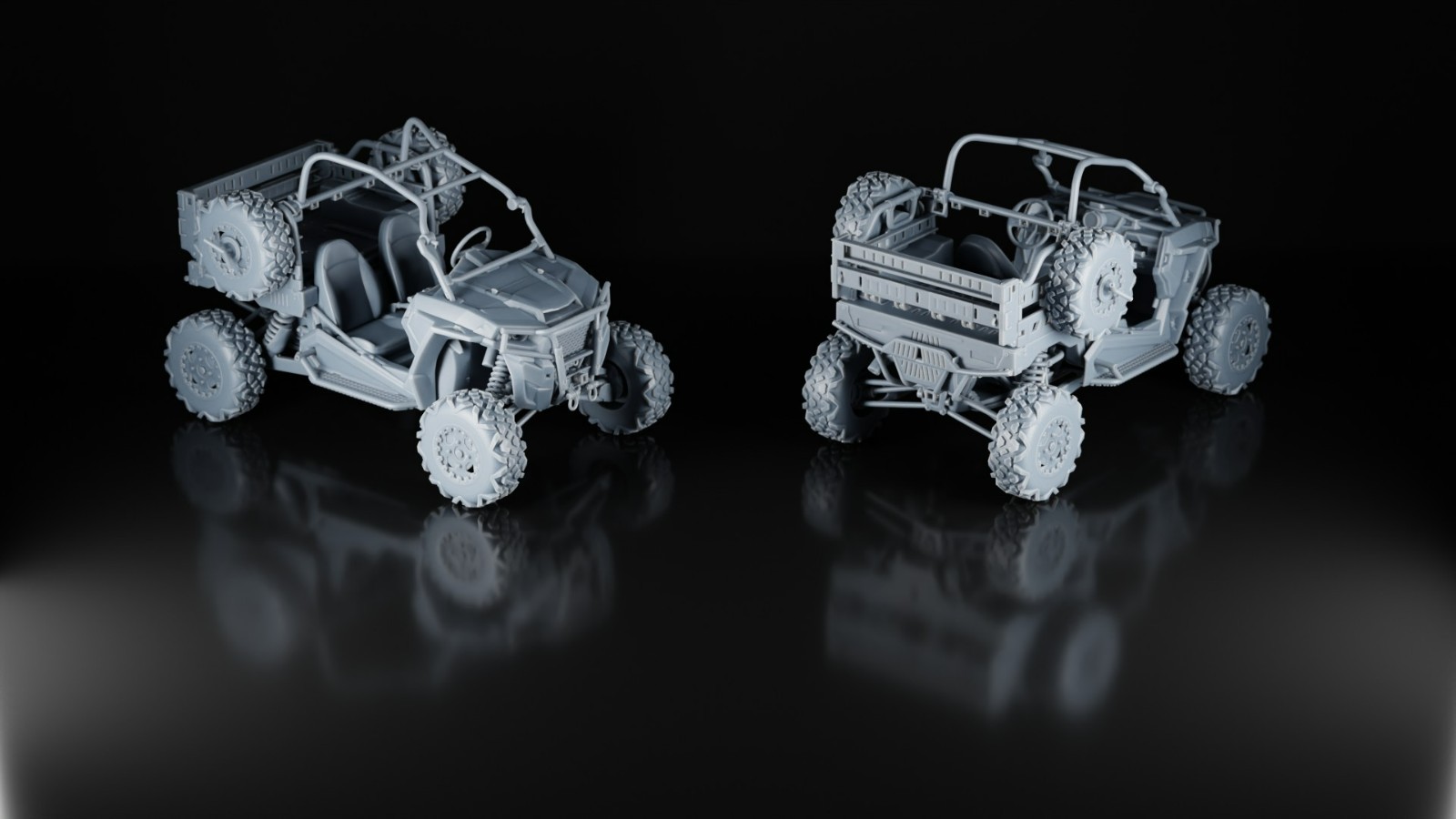 Polaris MRZR D2 x2 - 1/72 Scale - Special Forces UTV - 3D Printed - Military