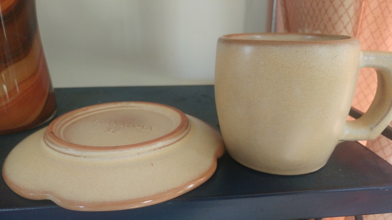 FRANKOMA PLAINSMAN BROWN  CUP & SAUCER  - 3 1/4