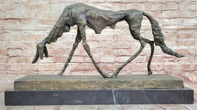 Famous Abstract Bronze Dog Sculpture  Handmade Mid Century Animal Statue