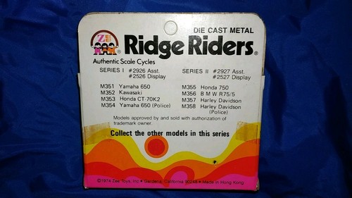 Vintage 1974 Zee Toys Ridge Rider Kawasaki Motor Cycle. Mint Condition Still In