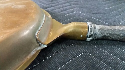 RARE Vintage UNITED AIRLINES Copper Wood Handle Skillet Sheild and Star Stamped