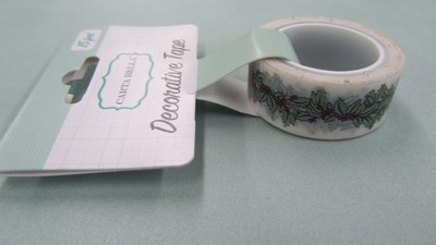 Carta Bella Holly Berry Decorative Christmas Tape Scrapbooking 15 ft roll