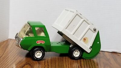 Tonka Mini 1970's Pressed Steel Litter Bug Garbage Truck Green/White Clean