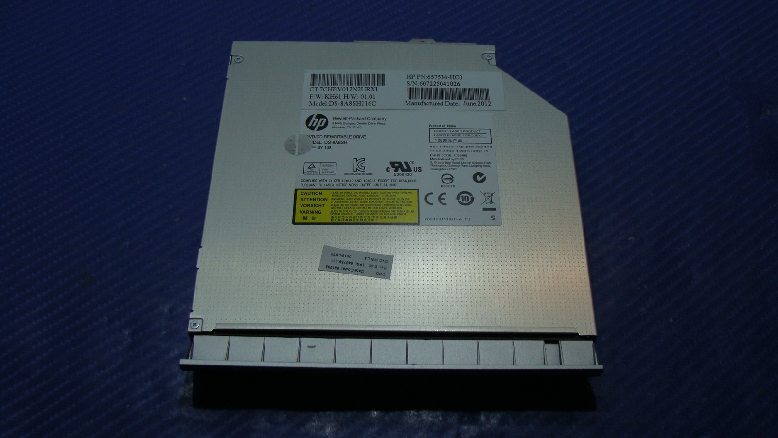 HP EliteBook 8460p 14"DVD-RW Burner Drive 642759-001 DS-8A8SH116C 657534-HC0 ER*