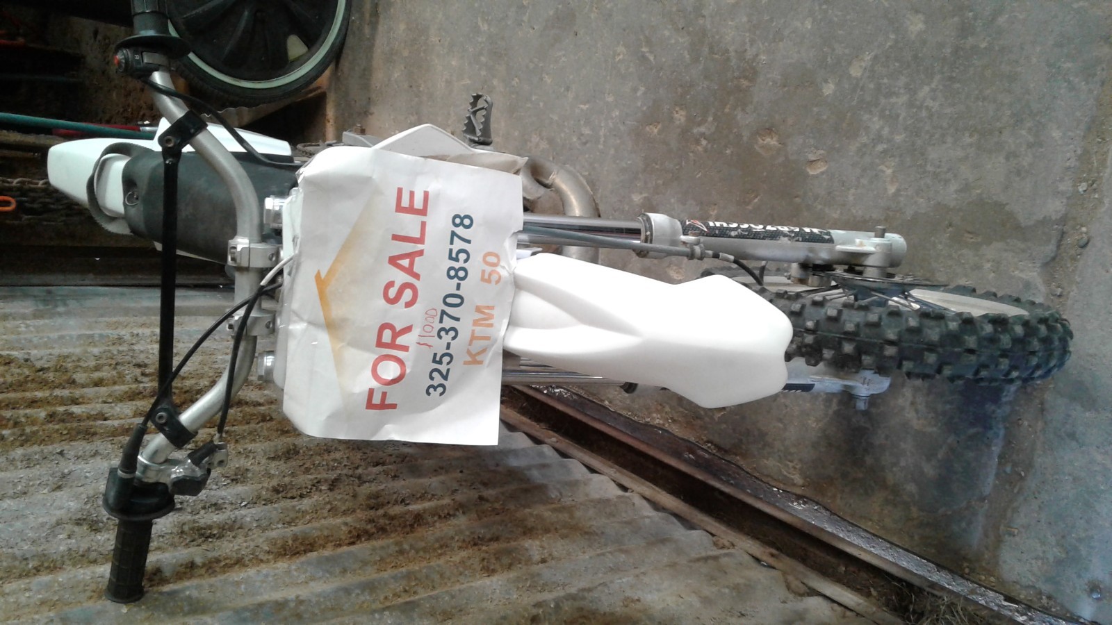 KIDS KTM Pro 50SX 2 STROKE GAS DIRT BIKE with upgrades White Plastic Kit