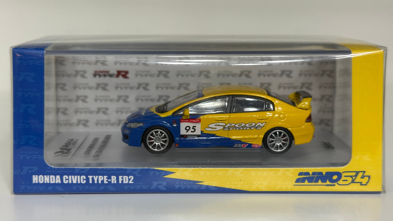 ミニカー Inno64 1/64 Spoon HONDA CIVIC TYPER FD2 INNO64 HONDA CIVIC TYPE R FD2 #95 TUNED BY SPOON SPORTS