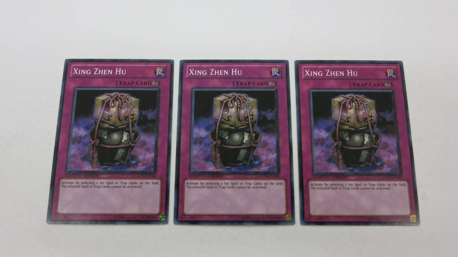 3x XING ZHEN HU TRAP CARD LIMITED EDITION GLD4-EN048 COMMON