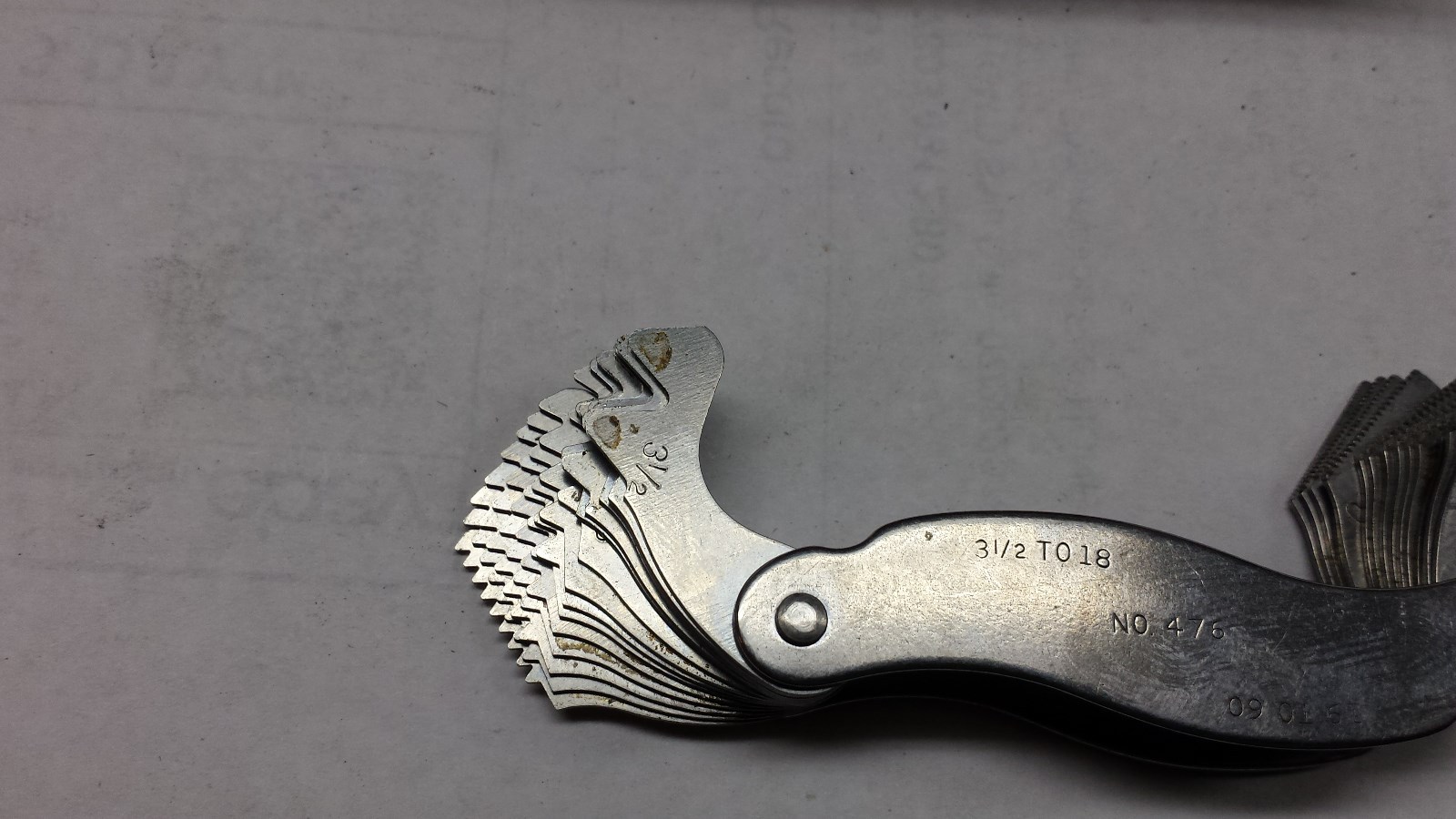 476 Whitworth Standard Screw Pitch Gage