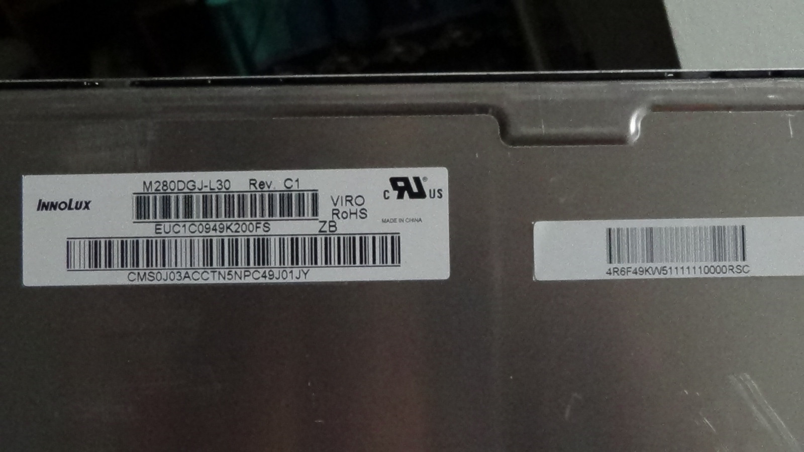 Display panel screen for a  28