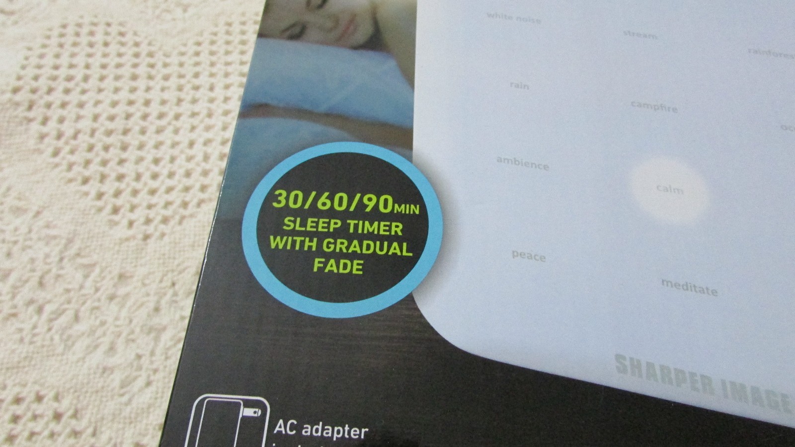 Sharper Image Digital Tranquility Sound Soother 12 Sounds 30/60/90 Sleep Timer