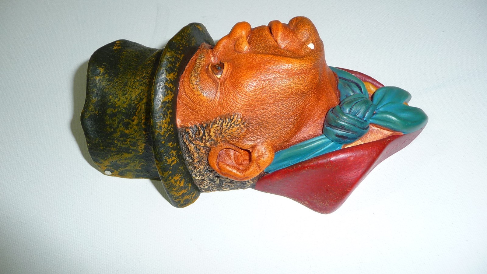 Chalkware Head Charles Dickens Figure Hand Painted Collectible Chalk Ware Decor