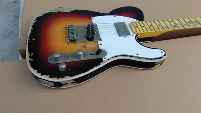 Hot Sale Relic Electric Guitars Aged Hardware, Black Dot Inlay, Vintage Tuners
