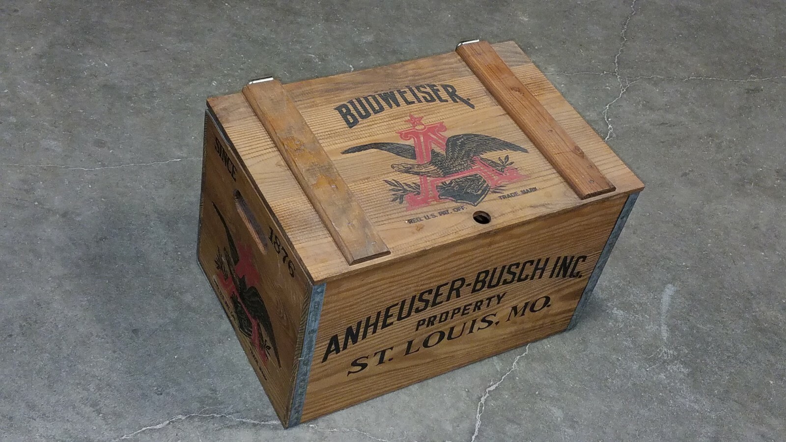 Anheuser Busch Budweiser Wood Box Case Crate