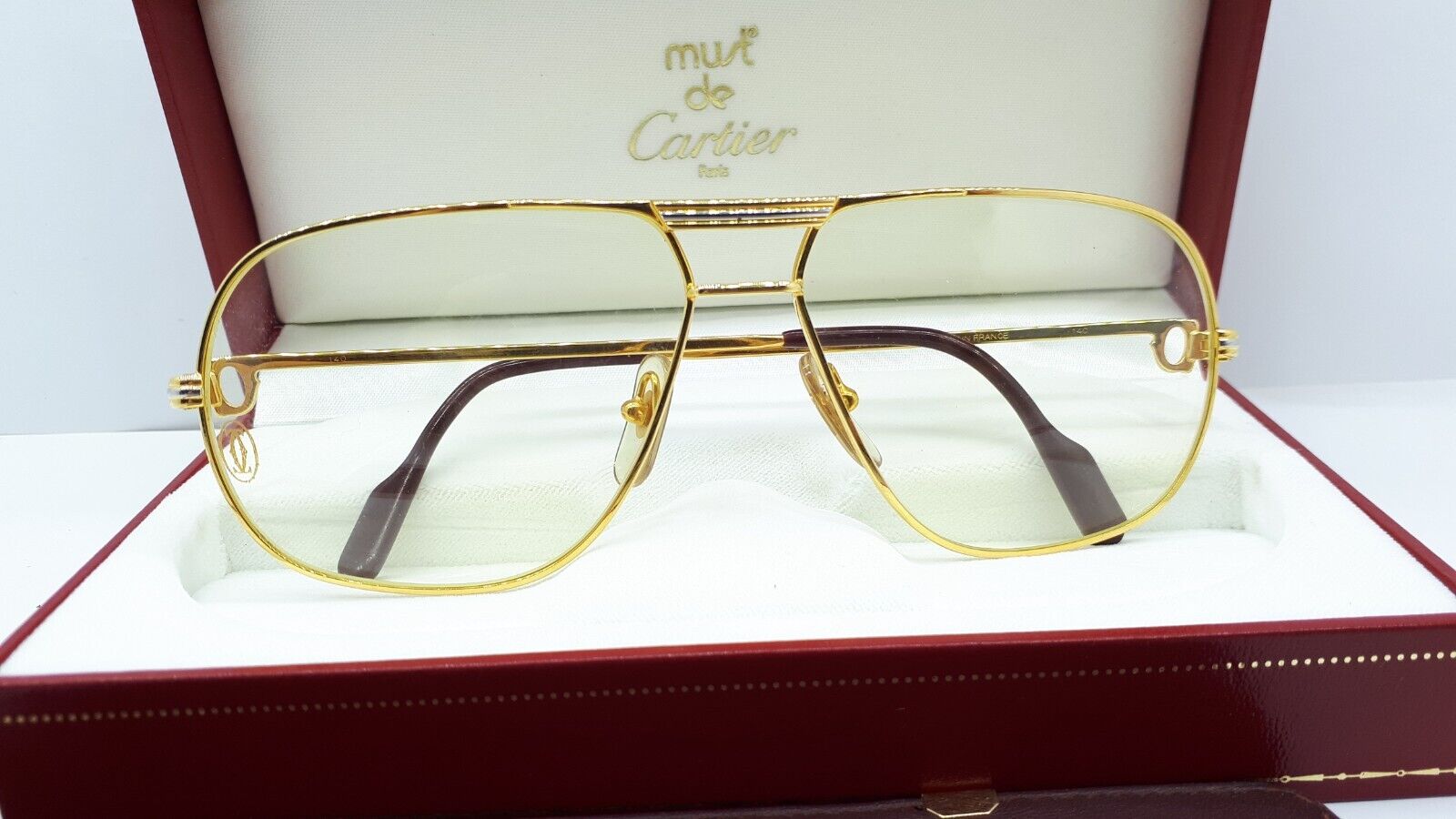 VINTAGE CARTIER TANK SUNGLASSES GOLD PLATED 1988 FRANCE 62 VINTAGE CARTIER TANK SUNGLASSES GOLD PLATED 1988 FRANCE 62
