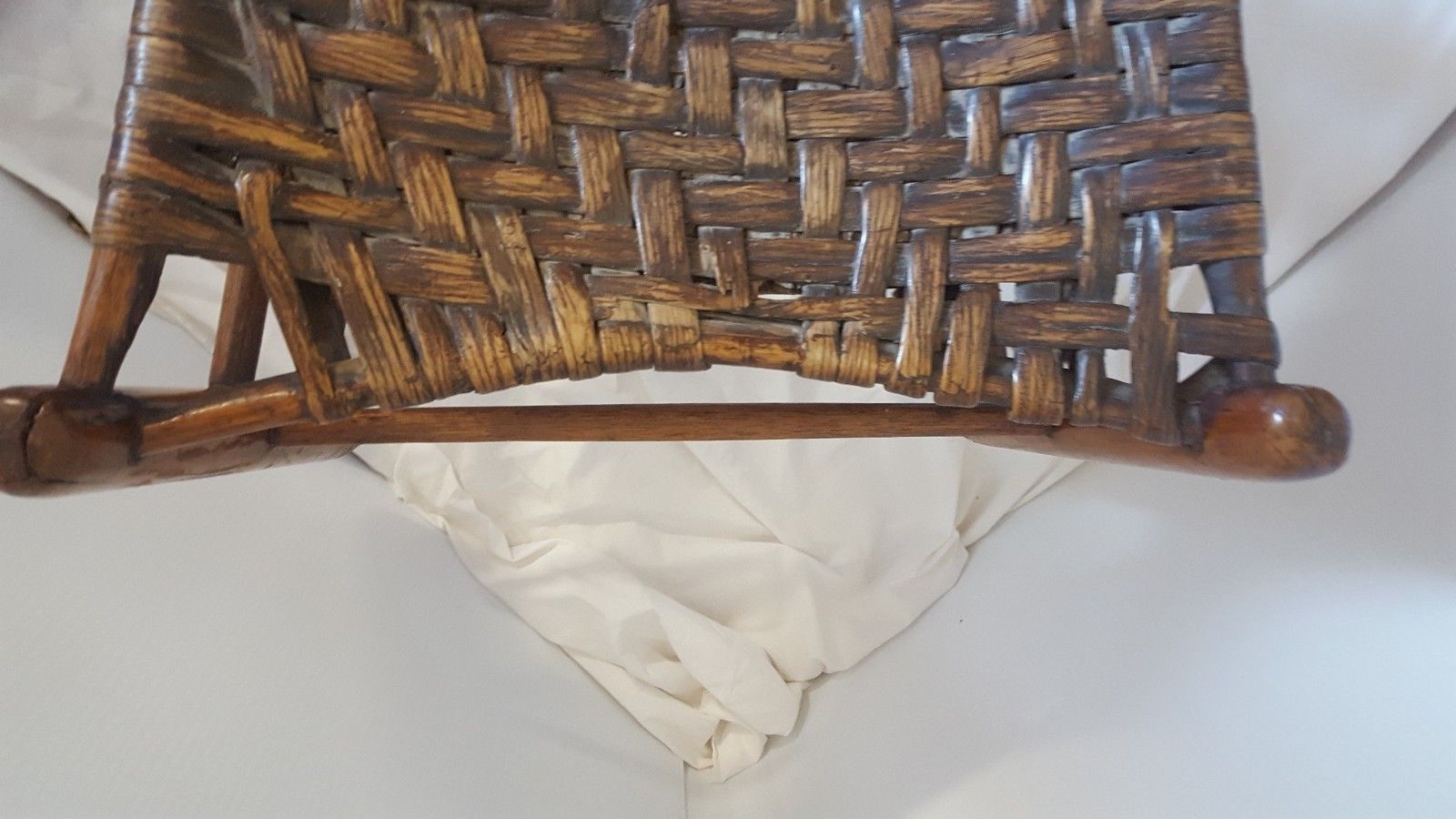 Antique Shaker 4 Slat Ladder Back Side Chair Rush Seat Maple Handmade 9723