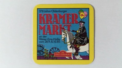 Jever Pilsener 1985 Kramer Markt Oldenburg Bierdeckel Beer Coaster
