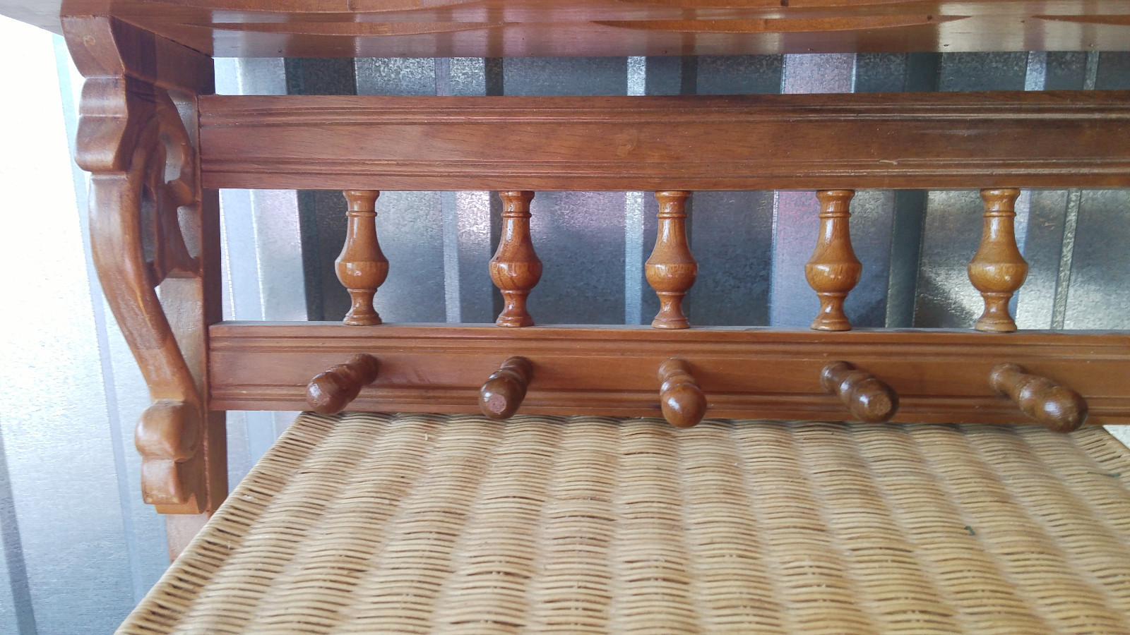 Vintage and gorgeous wooden plate, cup spoon holder
