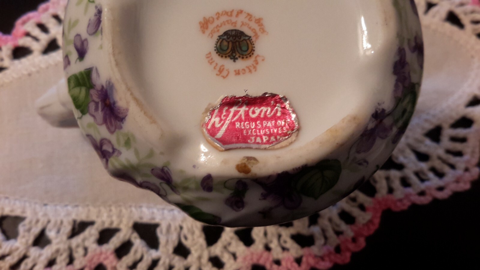 Darling Vintage Lefton Violet Chintz Creamer #661V