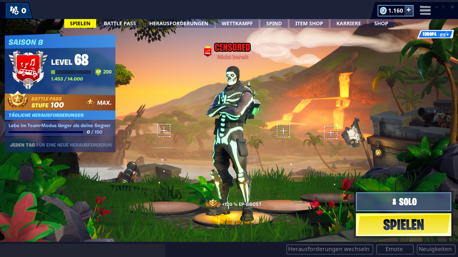 fortnite account 20 skins skull trooper ikonik - fortnite stufe 100 skin