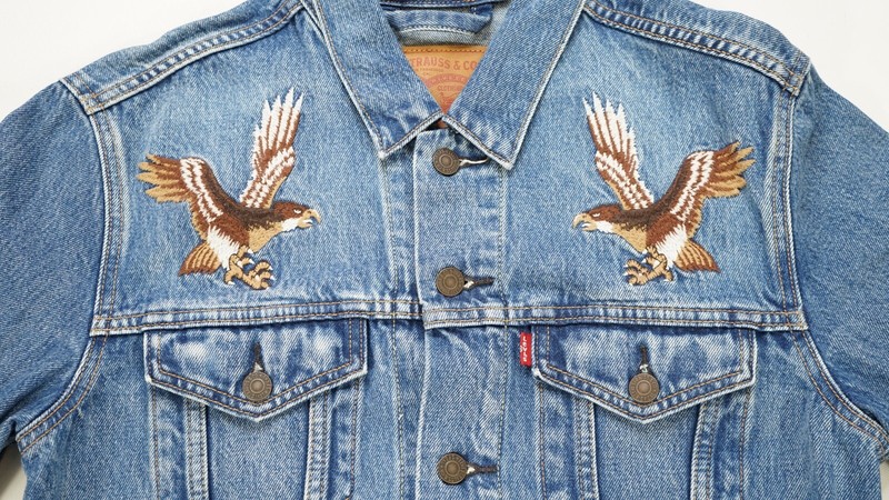 Rare Vintage LEVI STRAUSS CO. Japan Eagle Hawk Flowers Denim Rare Vintage LEVI STRAUSS CO. Japan Eagle Hawk Flowers Denim