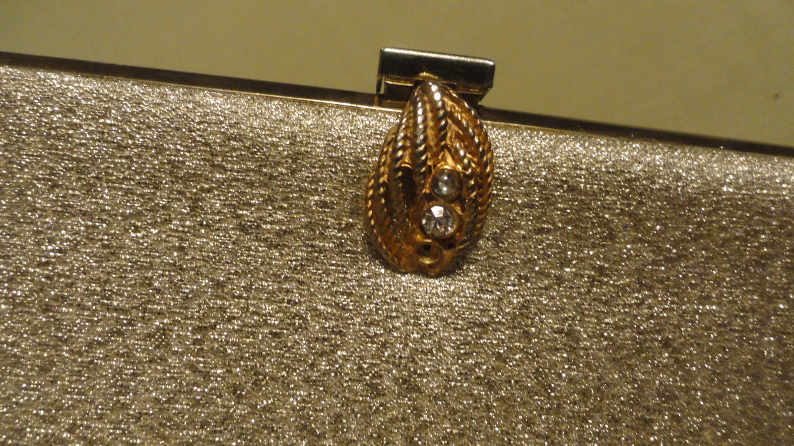 Vintage Light Gold Shimmery Evening Clutch Bag (6771)