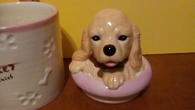 COCKER SPANIEL Porcelain Dog Treat Cookie Jar Ceramic Figurine Quality DNC   NIB