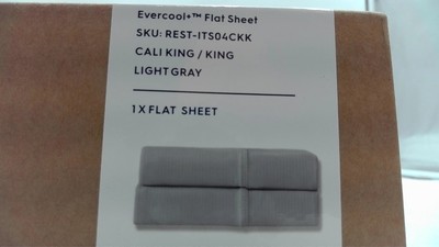 REST - Evercool+ Flat Sheet, Cooling Bedding, Cool Gray, King/Cal King